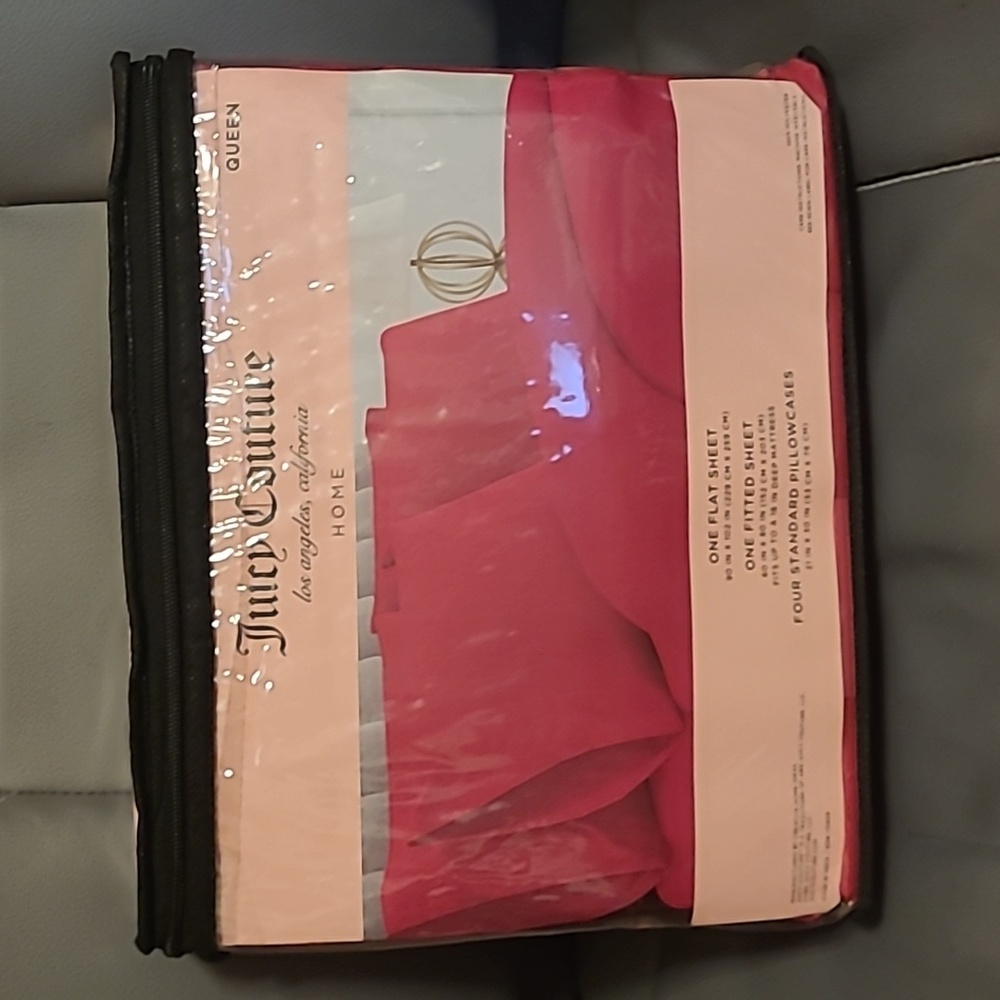 Juicy Couture Fuschia Pink Queen Sheet Set